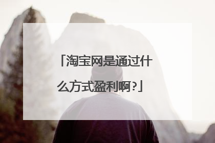 淘宝网是通过什么方式盈利啊?
