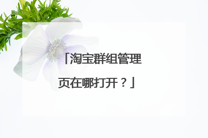 淘宝群组管理页在哪打开?