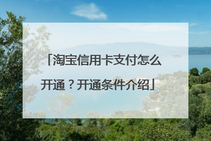 淘宝信用卡支付怎么开通?开通条件介绍