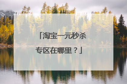 淘宝一元秒杀专区在哪里？