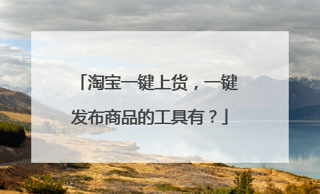 淘宝一键上货,一键发布商品的工具有?
