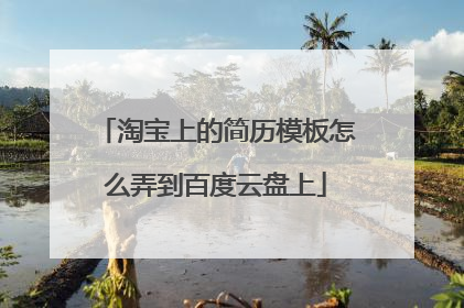 淘宝上的简历模板怎么弄到百度云盘上