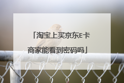 淘宝上买京东E卡商家能看到密码吗