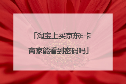 淘宝上买京东E卡商家能看到密码吗