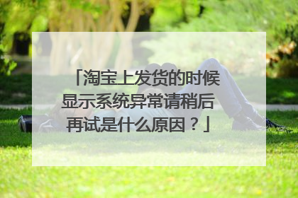 淘宝上发货的时候显示系统异常请稍后再试是什么原因?