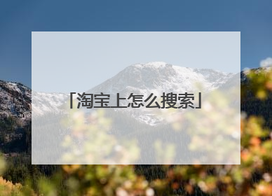 淘宝上怎么搜索