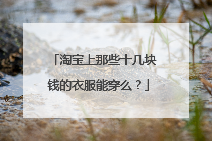 淘宝上那些十几块钱的衣服能穿么?