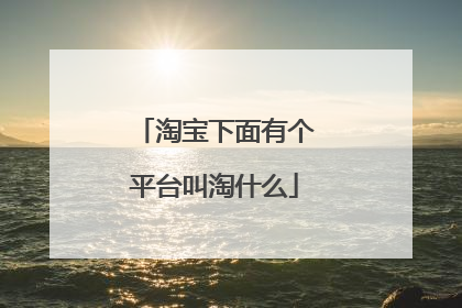 淘宝下面有个平台叫淘什么