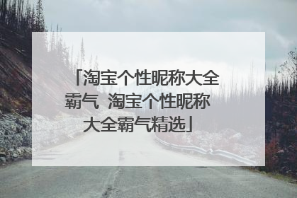淘宝个性昵称大全霸气 淘宝个性昵称大全霸气精选