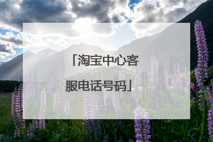 淘宝中心客服电话号码