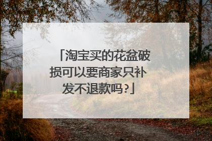 淘宝买的花盆破损可以要商家只补发不退款吗?