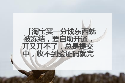 淘宝买一分钱东西就被冻结,要自助开通,开又开不了,总是提交中,收不到验证码就完成不了验证
