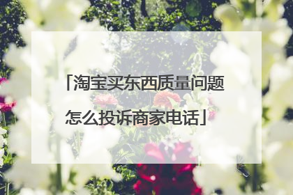 淘宝买东西质量问题怎么投诉商家电话
