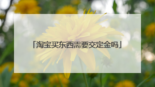 淘宝买东西需要交定金吗