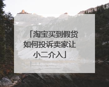 淘宝买到假货如何投诉卖家让小二介入