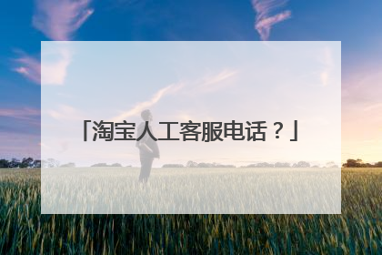 淘宝人工客服电话?