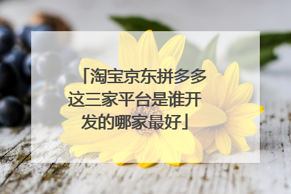 淘宝京东拼多多这三家平台是谁开发的哪家最好