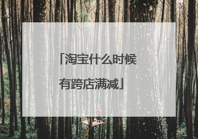 淘宝什么时候有跨店满减