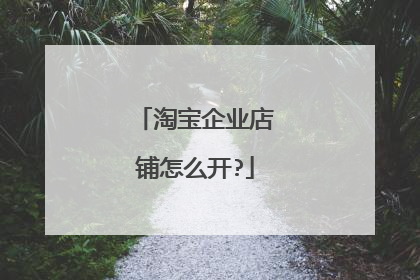淘宝企业店铺怎么开?