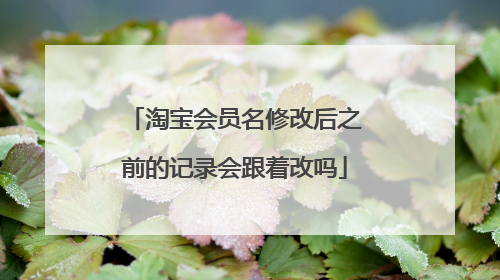 淘宝会员名修改后之前的记录会跟着改吗