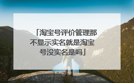 淘宝号评价管理那不显示实名就是淘宝号没实名是吗