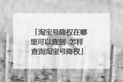 淘宝号降权在哪里可以查到 怎样查询淘宝号降权