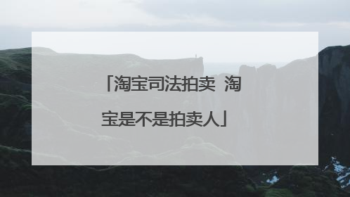 淘宝司法拍卖 淘宝是不是拍卖人