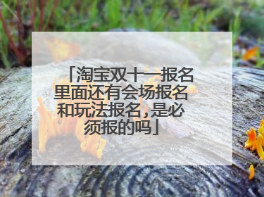 淘宝双十一报名里面还有会场报名和玩法报名,是必须报的吗
