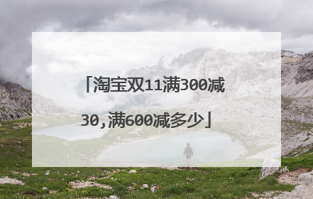 淘宝双11满300减30,满600减多少