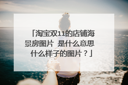 淘宝双11的店铺海景房图片 是什么意思 什么样子的图片?
