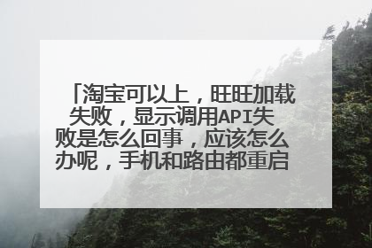 淘宝可以上,旺旺加载失败,显示调用API失败是怎么回事,应该怎么办呢,手机和路由都重启了,没用,网速