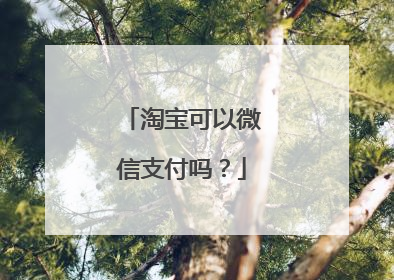 淘宝可以微信支付吗？