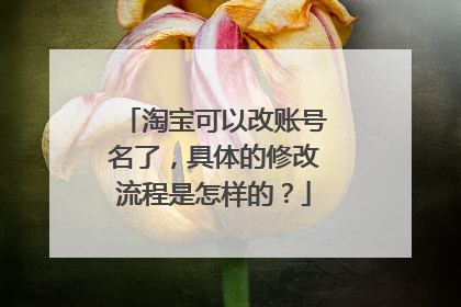 淘宝可以改账号名了，具体的修改流程是怎样的？