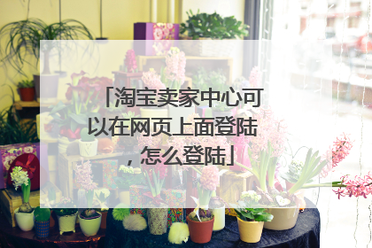 淘宝卖家中心可以在网页上面登陆,怎么登陆