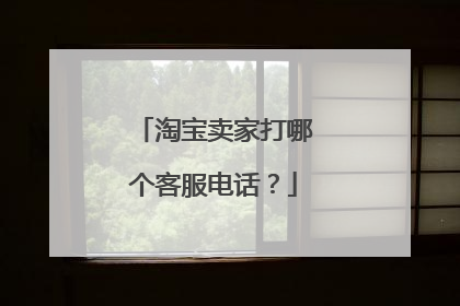 淘宝卖家打哪个客服电话？