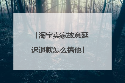 淘宝卖家故意延迟退款怎么搞他
