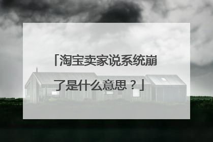 淘宝卖家说系统崩了是什么意思?
