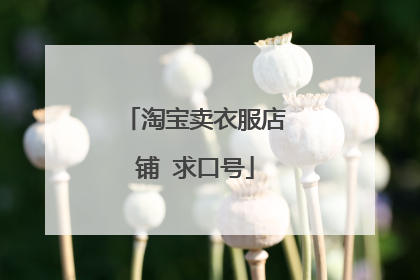 淘宝卖衣服店铺 求口号
