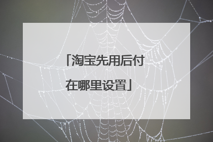 淘宝先用后付在哪里设置