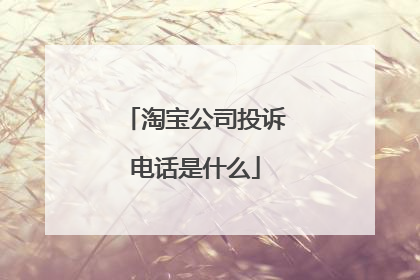淘宝公司投诉电话是什么