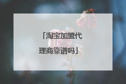 淘宝加盟代理商靠谱吗