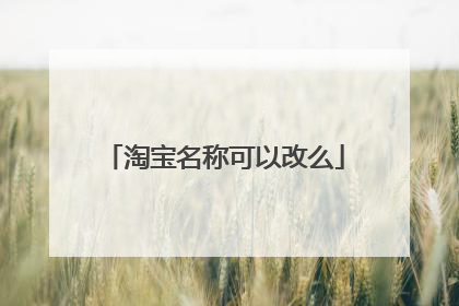 淘宝名称可以改么