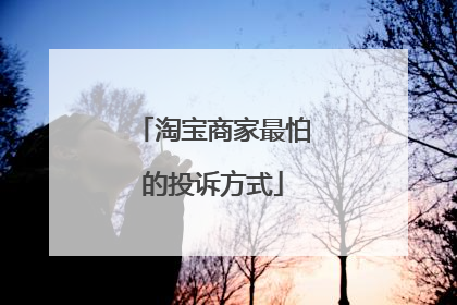 淘宝商家最怕的投诉方式