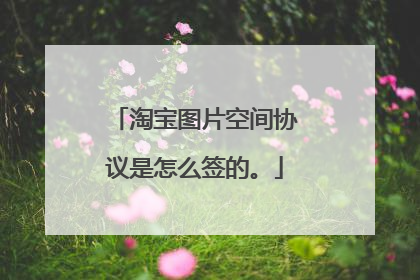 淘宝图片空间协议是怎么签的。