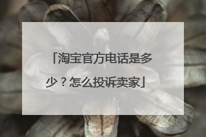 淘宝官方电话是多少？怎么投诉卖家