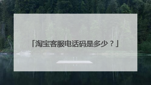 淘宝客服电话码是多少？
