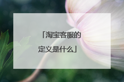 淘宝客服的定义是什么