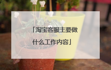 淘宝客服主要做什么工作内容