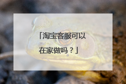 淘宝客服可以在家做吗?