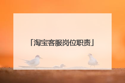 淘宝客服岗位职责
